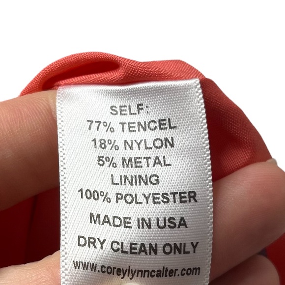 Corey Lynn Calter Mini Dress Orange Short Sleeve V Neck Zip Back Pockets Size 2 - Picture 9 of 16